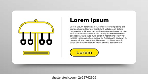 Line Attraction carousel icon isolated on white background. Amusement park. Childrens entertainment playground, recreation park. Colorful outline concept. Vector