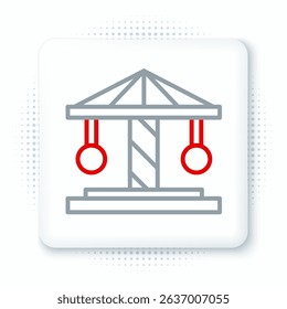 Line Attraction carousel icon isolated on white background. Amusement park. Childrens entertainment playground, recreation park. Colorful outline concept. Vector