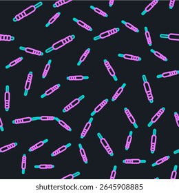 Line Audio jack icon isolated seamless pattern on black background. Audio cable for connection sound equipment. Plug wire. Musical instrument.  Vector - Powered by Shutterstock - Get 15% off with code: PIKWIZARD15