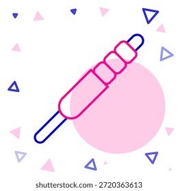 Icono de conector de audio de línea aislado sobre fondo blanco. Cable de audio para conexión de equipos de sonido. Enchufe el alambre. Instrumento musical. Concepto de contorno colorido. Vector