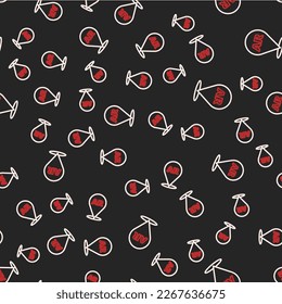 Line Augmented reality AR icon isolated seamless pattern on black background. Virtual futuristic wearable devices.  Vector