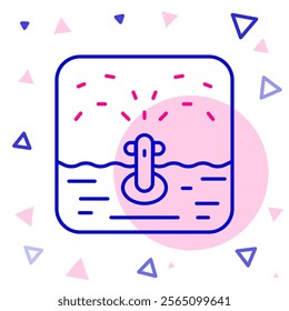 Line Automatic irrigation sprinklers icon isolated on white background. Watering equipment. Garden element. Spray gun icon. Colorful outline concept. Vector