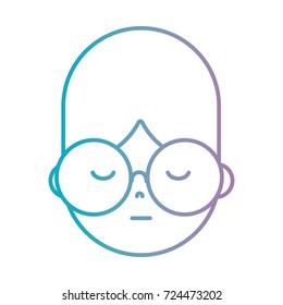 line avatar boy head with hairstyle design