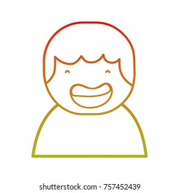 line avatar boy with t-shirt and hairstyle design