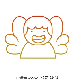 line avatar boy with t-shirt and wings decoration
