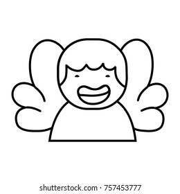 line avatar boy with t-shirt and wings decoration