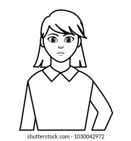line avatar elegant woman with blouse design