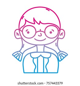line avatar girl with blouse and hairstyle design