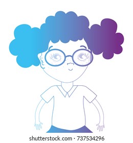 line avatar girl with hairstyle and blouse