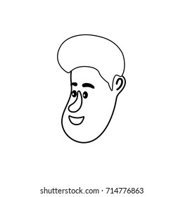 line avatar man face with hairstyle design