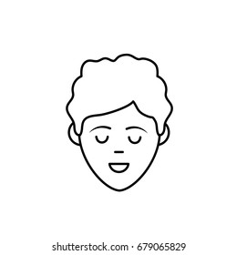line avatar man face with haistyle design