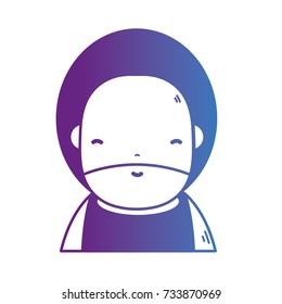 line avatar man with hairstyle and t-shirt