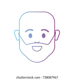 line avatar man head bald with beard