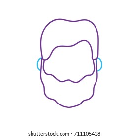 line avatar man head with hairstyle design