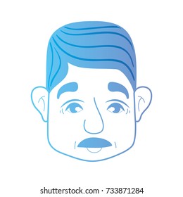 line avatar man head with hairstyle