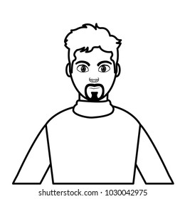 line avatar man with shirt design and hairstyle