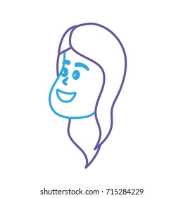 line avatar woman face with hairstyle design