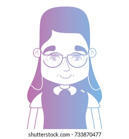 line avatar woman with hairstyle and blouse