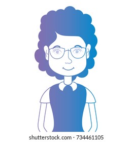 line avatar woman with hairstyle and blouse