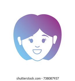line avatar woman with hairstyle design