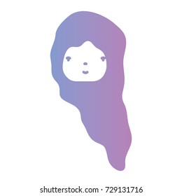 line avatar woman head with hairstyle design