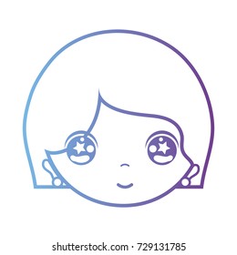 line avatar woman head with hairstyle design