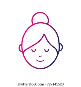 line avatar woman head with hairstyle design