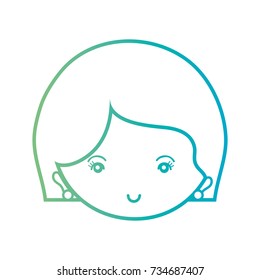 line avatar woman head with hairstyle design