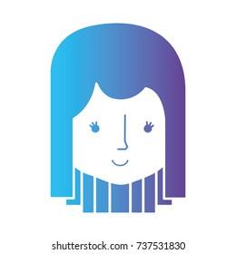 line avatar woman head with hairstyle