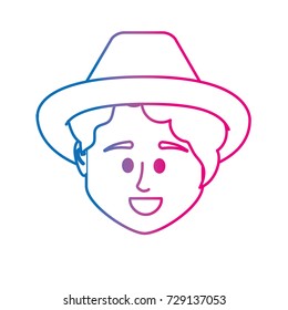 line avatar woman head to social user