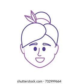 line avatar woman head to social user