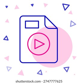 Line AVI file document. Download avi button icon isolated on white background. AVI file symbol. Colorful outline concept. Vector