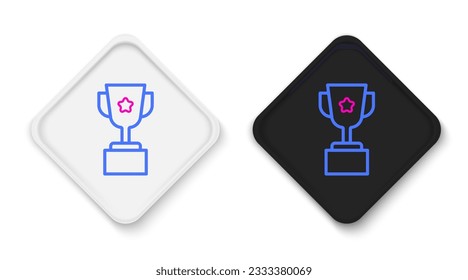 Line Award cup icon isolated on white background. Winner trophy symbol. Championship or competition trophy. Sports achievement sign. Colorful outline concept. Vector