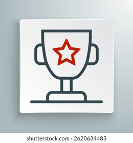 Line Award cup icon isolated on white background. Winner trophy symbol. Championship or competition trophy. Sports achievement sign. Colorful outline concept. Vector