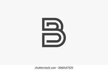 logotipo de la letra de la línea B aislado en fondo blanco.