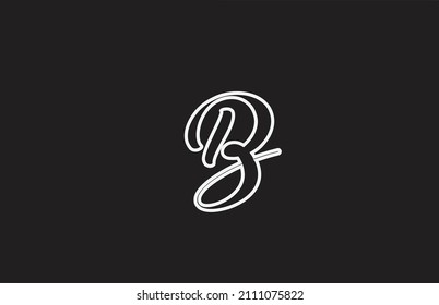 Linie B Logo Symbol Design mit handgeschriebenem Stil. Kreative Vorlage für Unternehmen