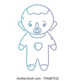 line baby boy with pijama and pacifier