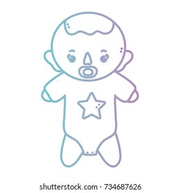 line baby boy with pijama and pacifier