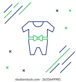 Line Baby clothes icon isolated on white background. Baby clothing for baby girl and boy. Baby bodysuit. Colorful outline concept. Vector