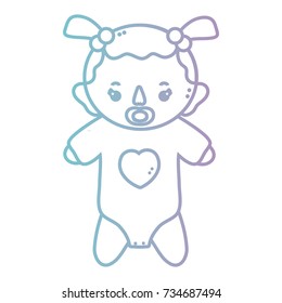 line baby girl with pijama and pacifier