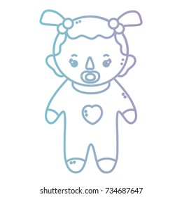 line baby girl with pijama and pacifier