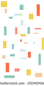 Line backdrop, colorful rectangle on white background