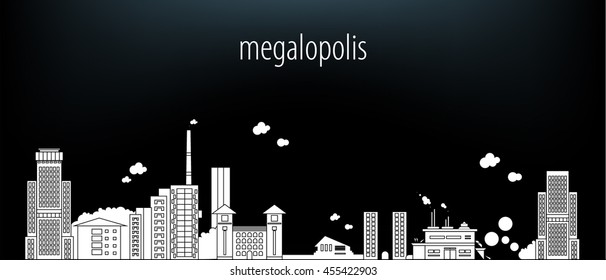 line background of the city