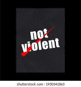 LINE HINTERGRUND, nicht gewalttätig, Wortdesign, rote Linie, für T-Shirt-Design, Druck.