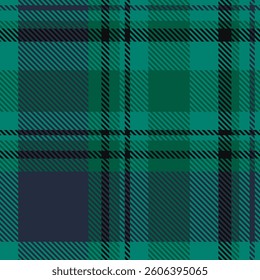 Line background plaid check, cowboy tartan fabric seamless. Duvet texture pattern vector textile in teal and dark colors palette.