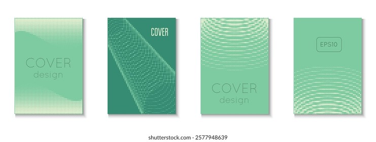 Line Background Set. Cool Circles In Minimal Layout. Minimalistic Brochure In 2d Frame. Wave Flyer. Minimalist Dot Texture. Geometric Party Cover. Trendy Line Background