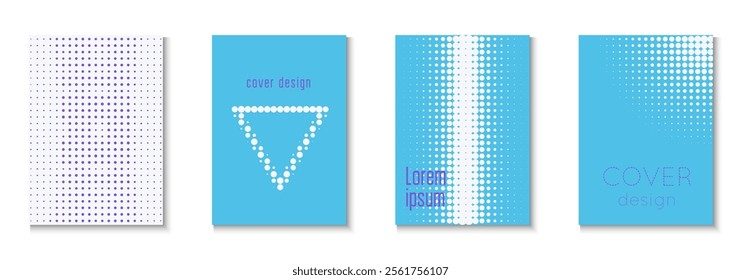 Line Background Set. Cool Memphis Art With Circles. Dynamic Design For Hipster Folder. Halftone Flyer. Minimalist Dot Template. Geometric Music Pattern. Trendy Line Background