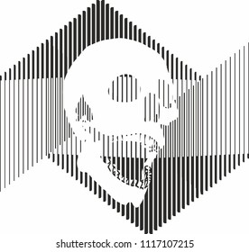 line background skull graphic design vector art