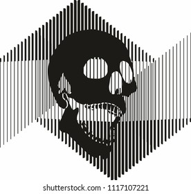 line background skull graphic design vector art