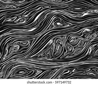 Line background. Vector texture with hand drawn ink wavy strokes. Monochrome backdrop.